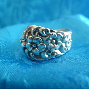 STERLING SILVER SPOON RING CIRCA